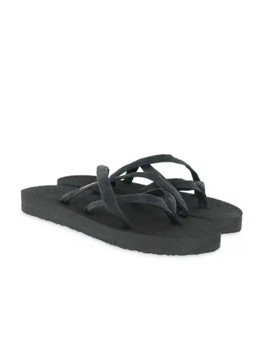 Teva Women's  Olowahu Black on Black  Strappy Flip Flops NEW /tags